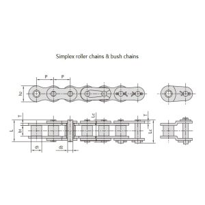 Прецизионная роликовая цепь с коротким шагом серии A