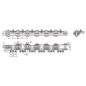 конвейерная цепь для мойки бутылок