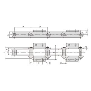 конвейерная цепь с насадками