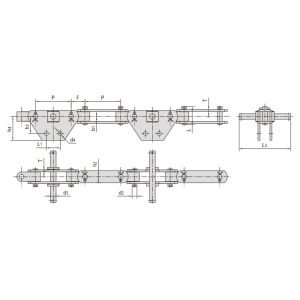 двойная шарнирная конвейерная цепь