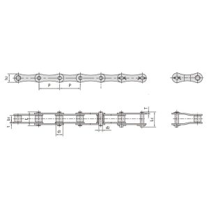 цепь передачи с двойным шагом