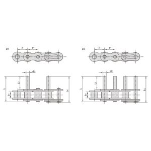 Конвейерная цепь с коротким шагом и удлиненной