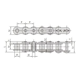 короткошаговая никелированная роликовая коррозионностойкая цепь