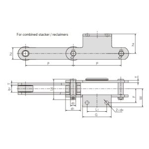 Цепной конвейер штабелера-реклаймера с насадками