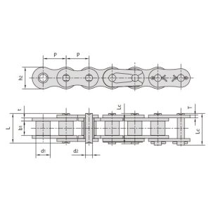 оцинкованная роликовая цепь с коротким шагом